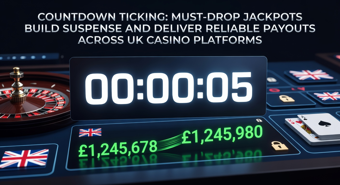 Vibrant slot screen showing a must-drop jackpot countdown timer ticking down to zero amid flashing lights and accumulating prize value