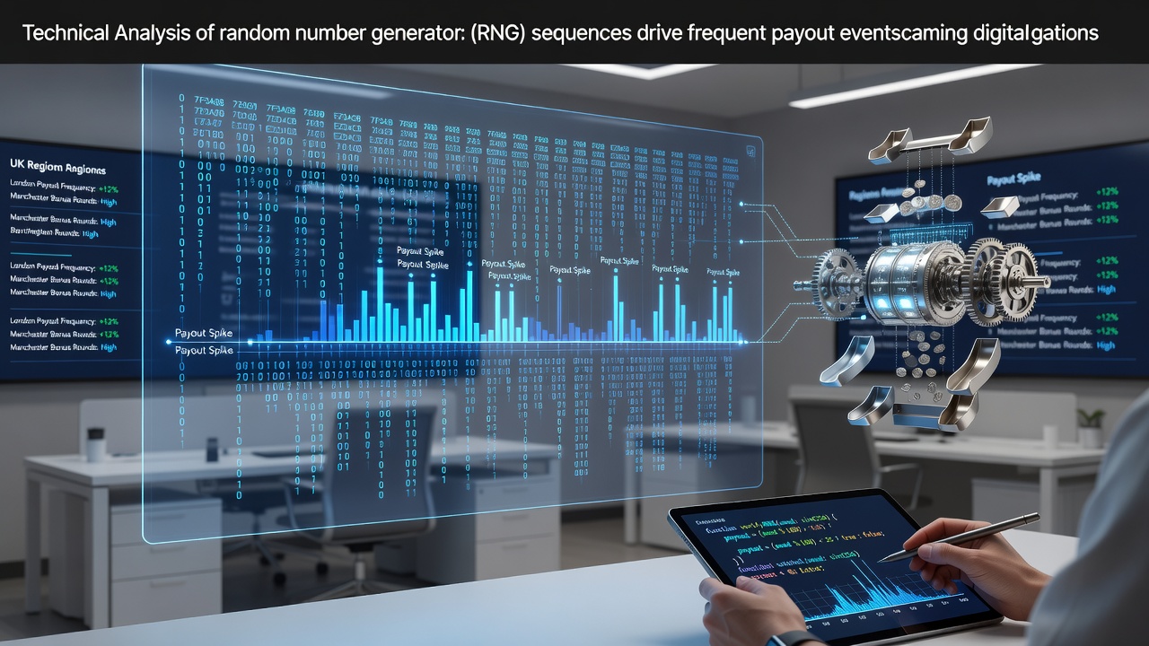 Illustration of random number generator algorithms processing sequences in digital slot systems