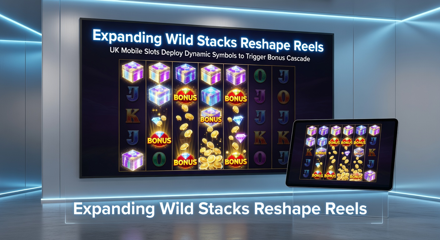Close-up of dynamic wild symbols expanding across a reshaped reel grid in a bonus cascade sequence, highlighting tumbling wins and multiplier builds in a vibrant UK mobile slot interface