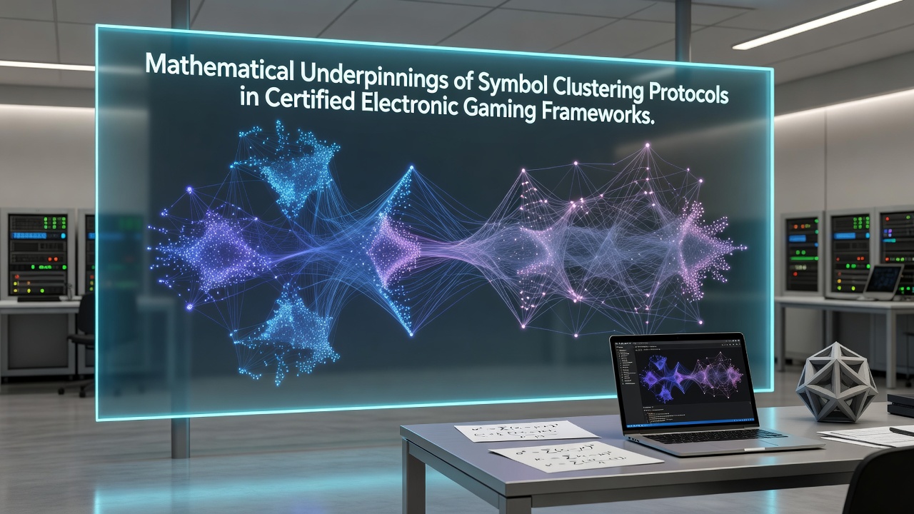 Flowchart depicting mathematical verification steps for symbol clustering in electronic gaming certification