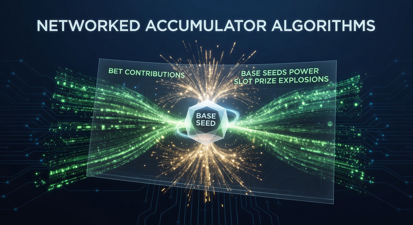Diagram illustrating how bet contributions flow into a networked accumulator, building toward explosive prize payouts in slot machines