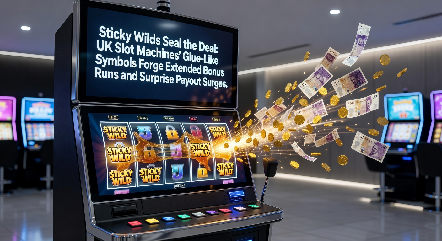 Vibrant slot reels displaying sticky wild symbols locked in place during a bonus round, with glowing multipliers building across the grid