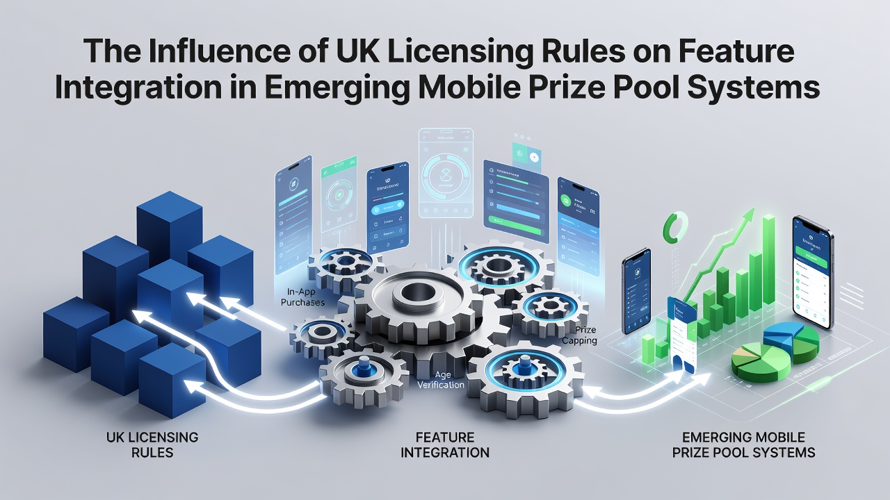 Mobile prize pool system interface showing integrated features on a smartphone screen