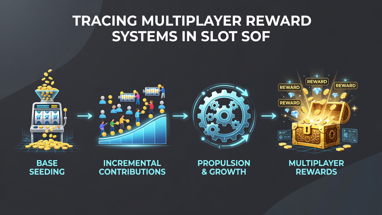 Diagram depicting incremental bet contributions flowing into shared progressive jackpot pools in slot software networks